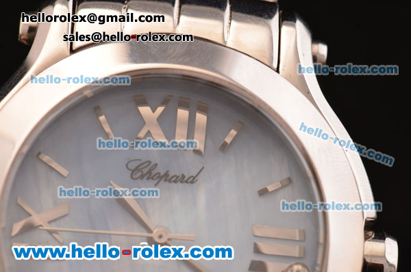 Chopard Happy Sport Quartz Movement Silver Case with Blue Dial and SS Strap - Click Image to Close