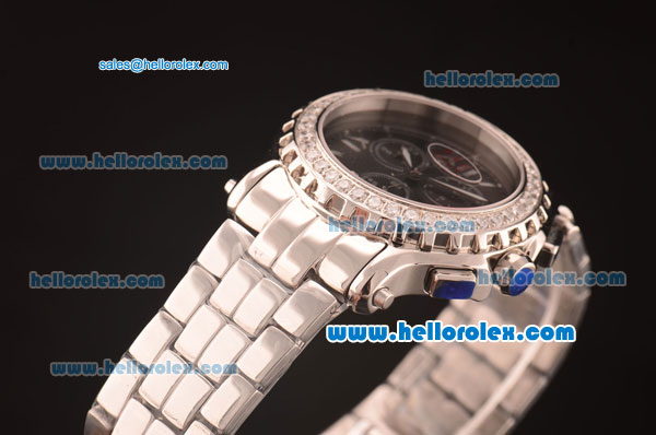 Chopard Miyota OS20 Quartz Full Steel with Diamond Bezel and Black Dial - Click Image to Close