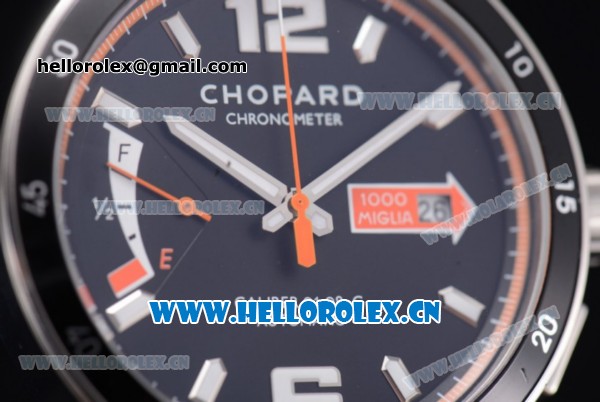 Chopard Mille Miglia GTS Power Control Miyota OS2035 Quartz Steel Case Black Dial Black Leather Strap and PVD Bezel - Click Image to Close