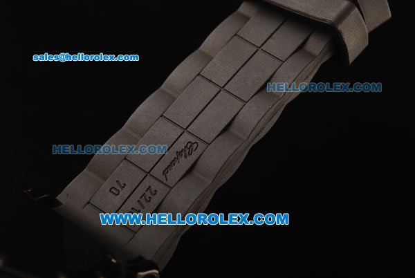 Chopard Happy Sport Chronograph Original Quartz Movement Ceramic Case with Black Dial Black Rubber Strap - Click Image to Close