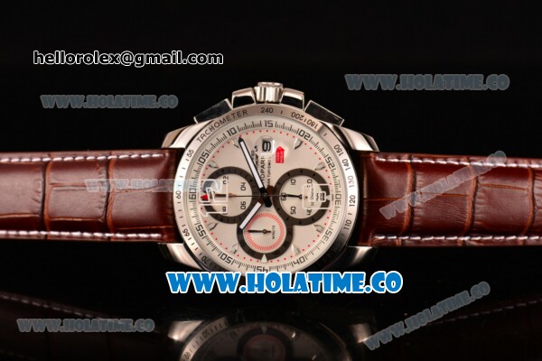 Chopard Gran Turismo XL Chronograph Quartz Movement with White Dial and Brown Leather Strap - Click Image to Close