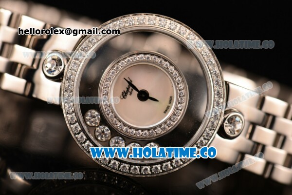 Chopard Happy Diamonds Swiss Quartz Full Steel with Whtie Mop Dial and Diamonds Bezel - Click Image to Close