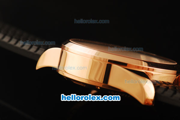 Chopard Mille Miglia Gran Turismo XL Swiss Valjoux 7750 Automatic Movement Rose Gold Case with Black Rubber Strap-1:1 Original - Click Image to Close
