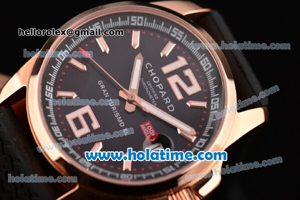 Chopard Mille Miglia Gran Turismo XL Miyota OS2035 Quartz Rose Gold Case with Black Dial and Stick/Arabic Numeral Markers - Click Image to Close