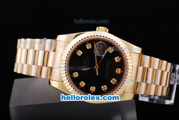 Rolex Datejust Automatic Black Dial with Diamond Marking - Click Image to Close