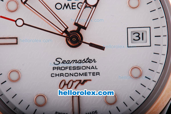 Omega Seamaster Chronograph Automatic with White Dial and Gold Bezel - Click Image to Close