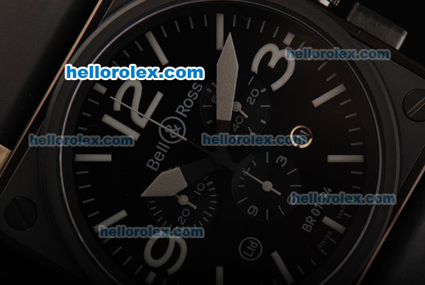 Bell&Ross BR 01-94 Swiss Quartz Movement PVD Case with Black Dial and Black Rubber Strap - Click Image to Close