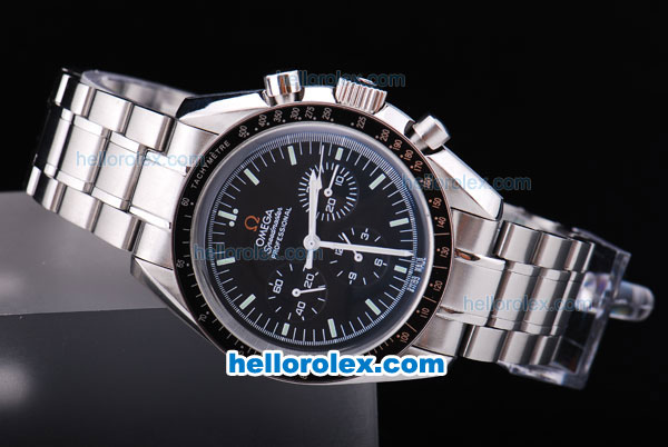 Omega Speedmaster Chronograph Automatic with Black Dial and Bezel - Click Image to Close