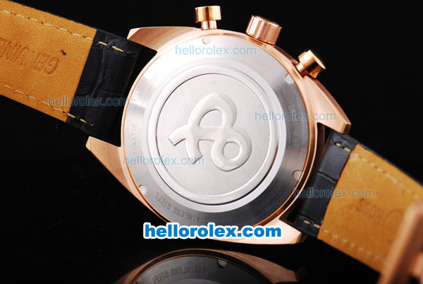 Bell & Ross Automatic Movement Rose Gold Case with Black Dial - Click Image to Close
