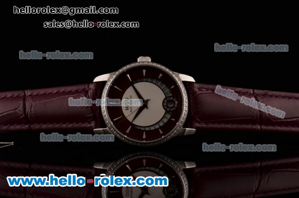 Mido Baroncelli II Swiss ETA 2824 Automatic Steel Case with Diamond Bezel Brown Leather Strap and Brown Dial - Click Image to Close
