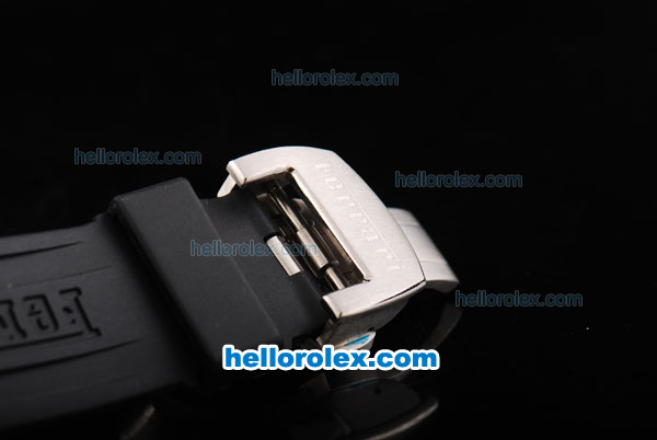 Ferrari Chronograph Automatic Movement Black Dial with White Numeral Marker and Yellow Subdials-Black Rubber Strap - Click Image to Close