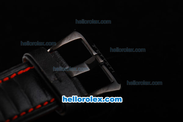 Ferrari Chronograph Quartz Movement PVD Case with Black Dial and Black Leather Strap - Click Image to Close