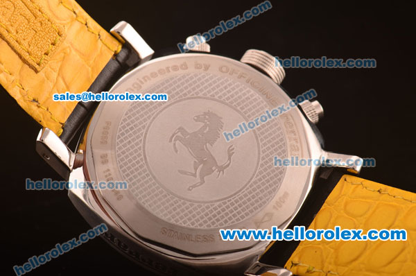 Ferrari Automatic Steel Case with Black Dial and Black Leather Strap-7750 Coating - Click Image to Close