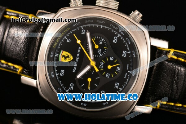 Ferrari & Panerai Automatic Steel Case with Black Dial and Leather Strap - Click Image to Close