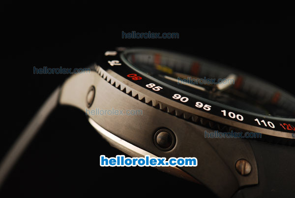Ferrari Lap Time Chronograph Quartz Movement PVD Case with Black Dial and Black Rubber Strap - Click Image to Close