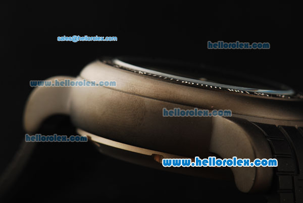 Ferrari Chronograph Quartz Movement 7750 Coating Case with Black Dial and Black Rubber Strap - Click Image to Close
