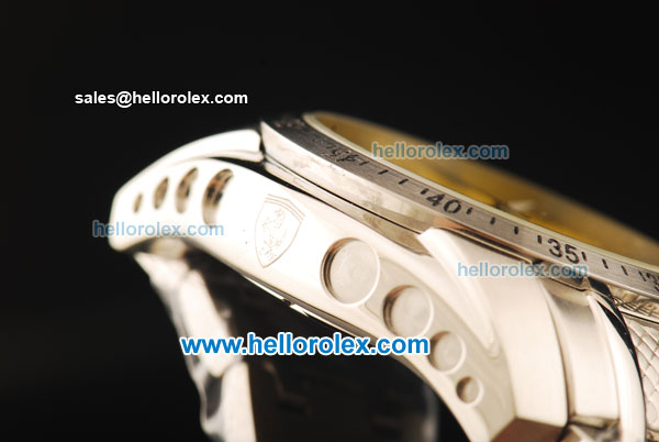 Ferrari Chronograph Quartz Movement Full Steel with Yellow Dial - Click Image to Close