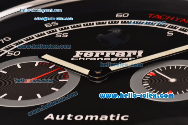 Ferrari Granturismo Quartz Stainless Steel Case with Black Dial Wall Clock - Click Image to Close