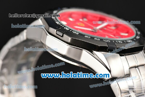 Ferrari Rattrapante Chrono Miyota OS20 Quartz Steel Case with PVD Bezel Red Dial and Stick Markers - Click Image to Close