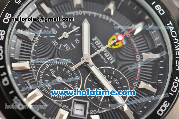 Ferrari Rattrapante Chrono Miyota OS20 Quartz Steel Case with PVD Bezel Black Dial and Stick Markers - Click Image to Close