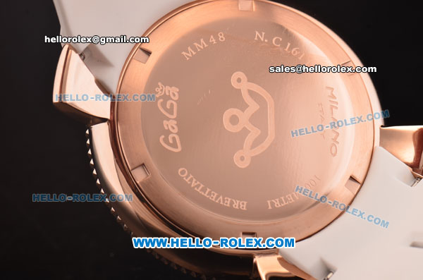 Gaga Milano Chrono 48 Miyota OS20 Quartz Rose Gold Case with Steel Bezel and Colorful Numeral Markers - Click Image to Close