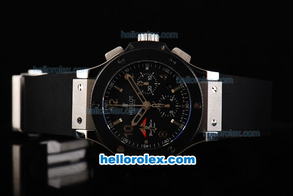 Hublot Big Bang Yacht Club Monaco Swiss Valjoux 7750 Automatic Movement Ceramic Bezel with Black Dial and Silver Markers - Click Image to Close