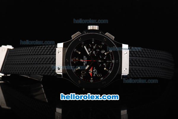 Hublot Big Bang Yacht Club Monaco Swiss Valjoux 7750 Automatic Movement Ceramic Bezel with Black Dial and Silver Markers 1:1 Original - Click Image to Close