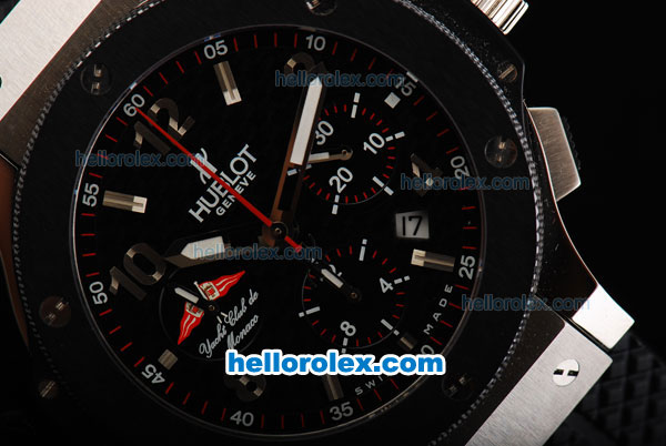Hublot Big Bang Yacht Club Monaco Swiss Valjoux 7750 Automatic Movement Ceramic Bezel with Black Dial and Silver Markers 1:1 Original - Click Image to Close