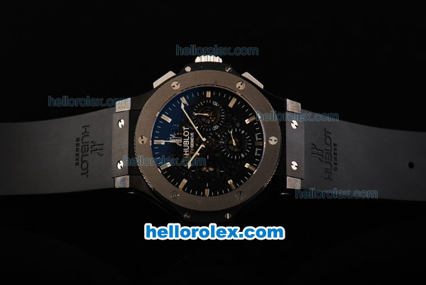 Hublot Big Bang Aero Bang Swiss Valjoux 7750 Automatic Movement PVD Case with Titanium Bezel and Black Dial - Click Image to Close