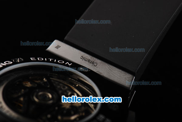 Hublot Big Bang Aero Bang Swiss Valjoux 7750 Automatic Movement Ceramic Case with Titanium Bezel and Black Dial - Click Image to Close