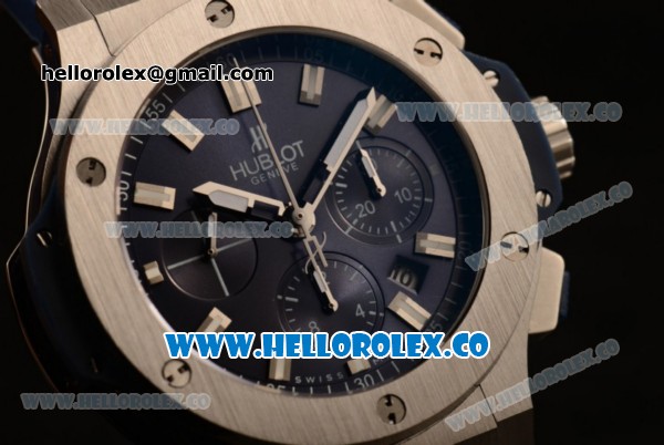 Hublot Big Bang Chrono Swiss Valjoux 7750 Automatic Steel Case with Blue Dial and Blue Rubber Strap (YF) - Click Image to Close