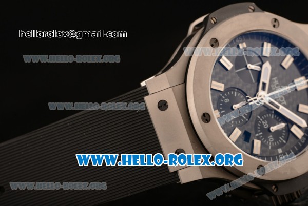 Hublot Big Bang Chronograph Swiss Valjoux 7750 Automatic Steel Case with Carbon Fiber Dial and Black Rubber Strap (YF) - Click Image to Close