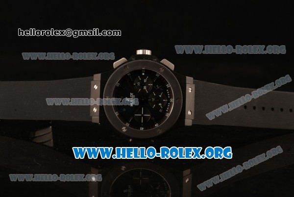 Hublot Big Bang Chronograph Swiss Valjoux 7750 Automatic PVD Case with Black Dial and Black Rubber Strap (YF) - Click Image to Close