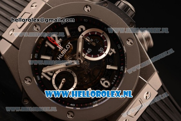 Hublot Big Bang Unico Chrono Swiss Valjoux 7750 Automatic Steel Case with Black Dial and Black Rubber Strap - 1:1 Original - Click Image to Close