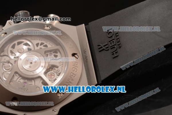 Hublot Big Bang Unico Chrono Swiss Valjoux 7750 Automatic Steel Case with Skeleton Dial and Black Rubber Strap Steel Bezel - 1:1 Original - Click Image to Close