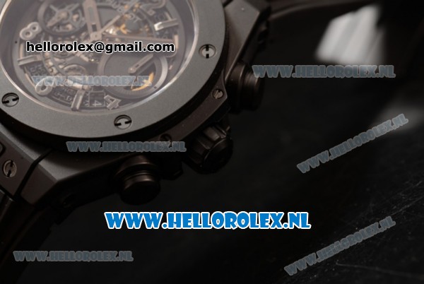 Hublot Big Bang Unico Chrono Swiss Valjoux 7750 Automatic PVD Case with Skeleton Dial and Black Rubber Strap - 1:1 Original - Click Image to Close