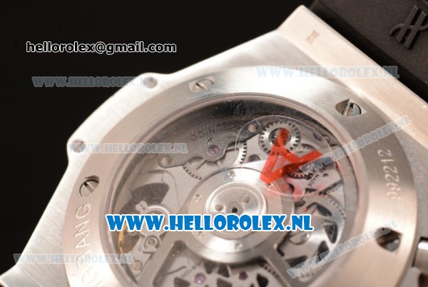 Hublot Big Bang Unico Chrono Swiss Valjoux 7750 Automatic Steel Case Steel Bezel with Skeleton Dial and Black Rubber Strap - 1:1 Original - Click Image to Close