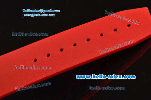 Hublot King Power Ferrari Chrono Miyota OS20 Quartz Steel Case with Black Rubber Strap Red Dial - Click Image to Close
