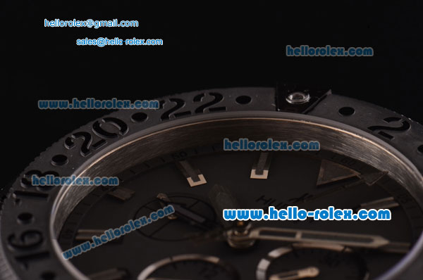 Hublot BIG BANG KING GMT Chronograph Swiss Valjoux 7750-SHG Automatic PVD Case with Black Rubber Strap and Black Dial 1:1 Original - Click Image to Close