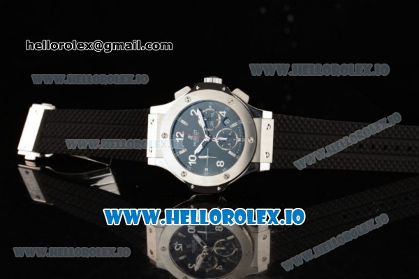 Hublot Big Bang Chrono Swiss Valjoux 7750 Automatic Steel Case Black Dial With Stick/Arabic Numeral Markers Black Rubber Strap - Click Image to Close