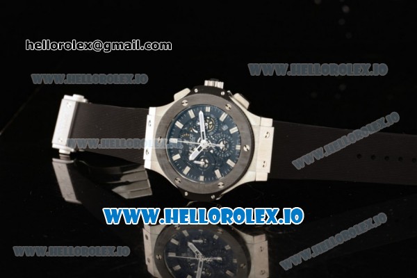 Hublot Aero Bang Chrono Swiss Valjoux 7750 Automatic Steel/PVD Case Black Dial With Stick Markers Black Rubber Strap - Click Image to Close