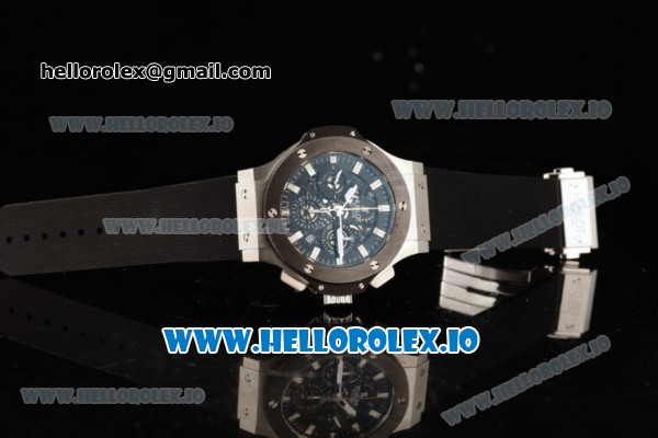 Hublot Aero Bang Chrono Swiss Valjoux 7750 Automatic Steel/PVD Case Black Dial With Stick Markers Black Rubber Strap - Click Image to Close