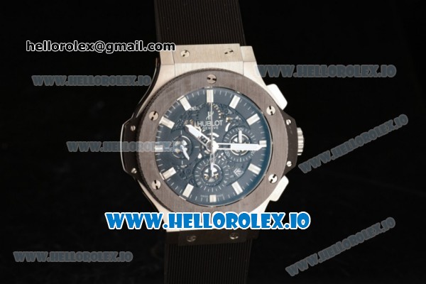 Hublot Aero Bang Chrono Swiss Valjoux 7750 Automatic Steel/PVD Case Black Dial With Stick Markers Black Rubber Strap - Click Image to Close