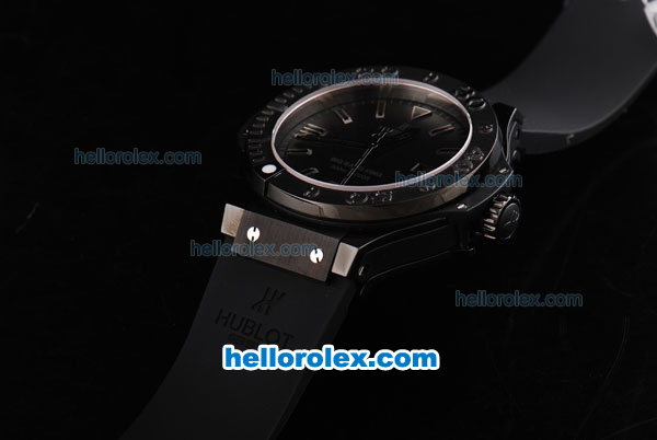 Hublot Big Bang King Swiss Valjoux 7750 Automatic Movement Full PVD Case with Black Dial and Black Rubber Strap - Click Image to Close
