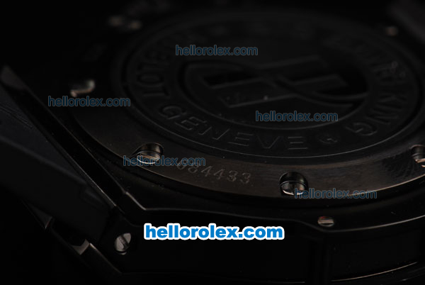 Hublot Big Bang King Swiss Valjoux 7750 Automatic Movement Full PVD Case with Black Dial and Black Rubber Strap - Click Image to Close
