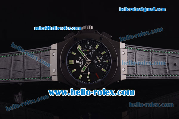 Hublot Big Bang Swiss Valjoux 7750 Automatic Movement PVD Case with Black Dial - Green Markers - Click Image to Close