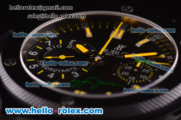 Hublot Big Bang Ayrton Senna Foudroyante Swiss Valjoux 7750 Automatic PVD Case with Ceramic Bezel - Click Image to Close