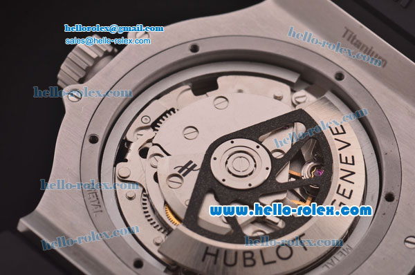Hublot Big Bang King Swiss Valjoux 7750 Automatic Ceramic Bezel with Black Dial and Black Rubber Strap - 1:1 Original - Click Image to Close