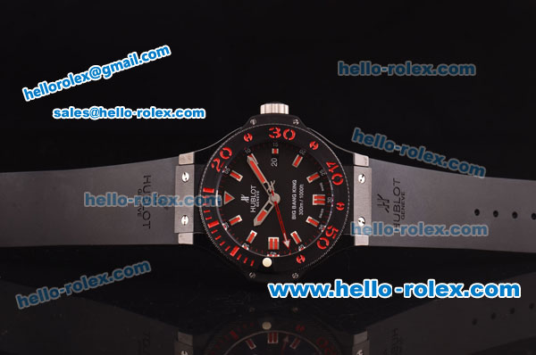 Hublot Big Bang King 1:1 Original Swiss Valjoux 7750 Automatic Movement PVD Case with Black Dial and Red Stick Hour Markers - Click Image to Close