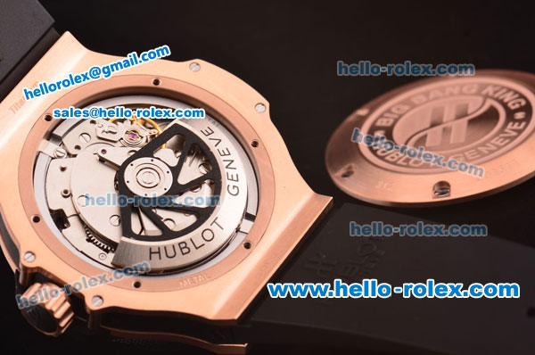 Hublot Big Bang King Swiss Valjoux 7750 Automatic Movement Rose Gold Case with PVD Bezel and Black Dial - Click Image to Close